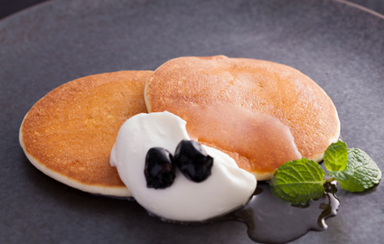 Pancakes with Cream & Sakushu Sweet Black Beans